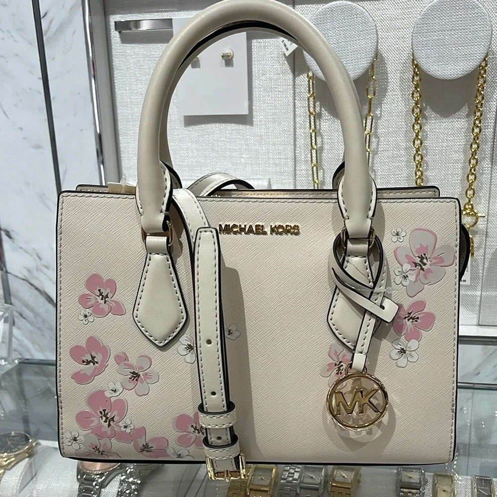 Michael Kors Sheila Small Central Zip Floral Embellished Satchel Crossbody NWT - Picture 15 of 16